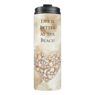 Hart Zee Schelpen Zand Thermosbeker