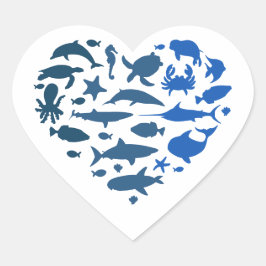 Hart zeedieren sticker