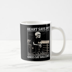 Hart zegt nee, knieën zeggen balkon Grappige conce Koffiemok