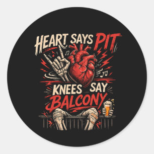 Hart zegt Pit Knies zeggen Balkon Grappig Concert Ronde Sticker