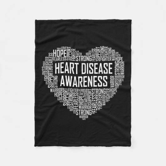 Hart Ziekte Bewustzijn Hart Gift Februari Draag Fleece Deken (Voorkant)