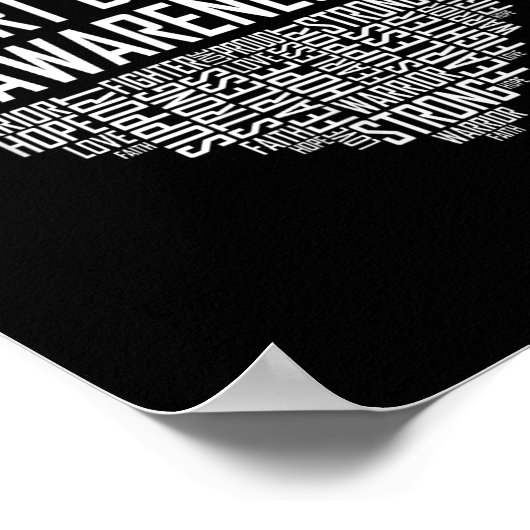 Hart Ziekte Bewustzijn Hart Gift Februari Draag Poster (Hoek)