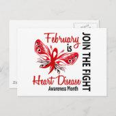 Hart Ziekte Bewustzijn Maand Vlinder 3.1 Briefkaart (Voorkant / Achterkant)