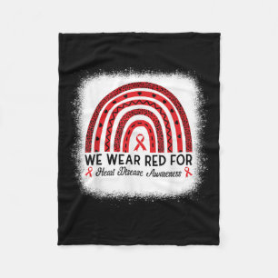 Hart Ziekte Bewustzijn Regenboog Go Red Heart Fleece Deken