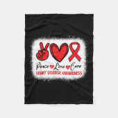Hart Ziekte Bewustzijn Vrede Liefde Cure Go Red He Fleece Deken (Voorkant)