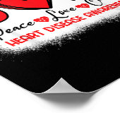 Hart Ziekte Bewustzijn Vrede Liefde Cure Go Red He Poster (Hoek)