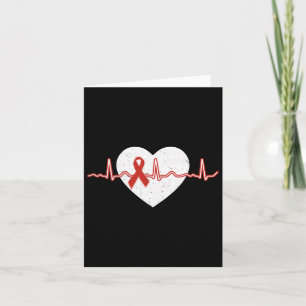 Hart Ziekte Maand Outfits Rode Dag Hart Ribbon 2 Kaart