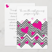 Hart & Zig Zag Romantische Liefde Custom Feestdagenkaart (Voorkant / Achterkant)