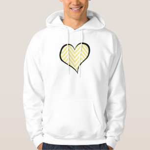 Hart, zigzag Pattern, Chevron Pattern - Geel Hoodie