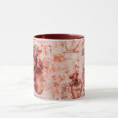 Hart, zijn bloedvaten, cardioloog medisch rood mok (Midden)