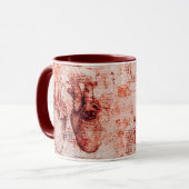 Hart, zijn bloedvaten, cardioloog medisch rood mok (Voorkant links)