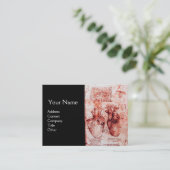 Hart, zijn bloedvaten, cardioloog Monogram rood Visitekaartje (Staand voorkant)