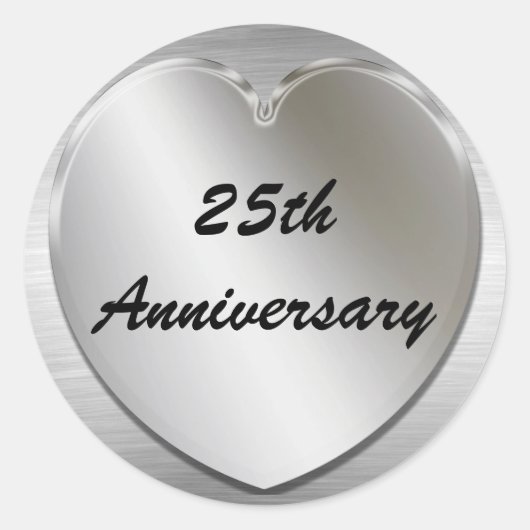 Hart Zilver Jubileum Stickers (Voorkant)