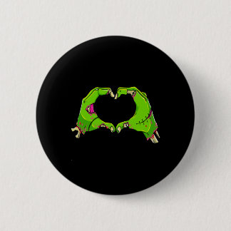 Hart Zombies Halloween Grappig Liefde Horror Heren Ronde Button 5,7 Cm