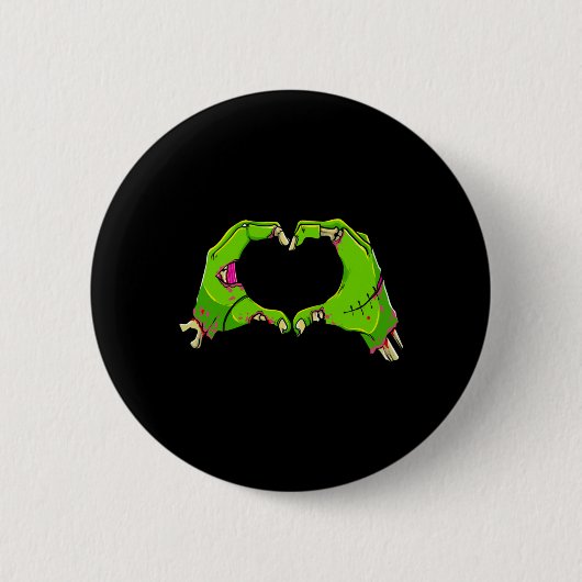 Hart Zombies Halloween Grappig Liefde Horror Heren Ronde Button 5,7 Cm (Voorkant)