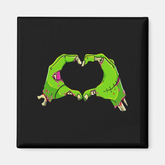 Hart Zombies Halloween Grappige Liefde Horror Here Magneet (Voorkant)