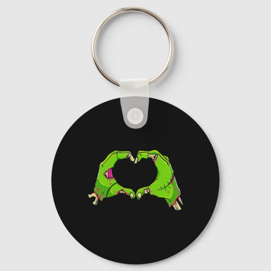 Hart Zombies Halloween Grappige Liefde Horror Here Sleutelhanger (Voorkant)