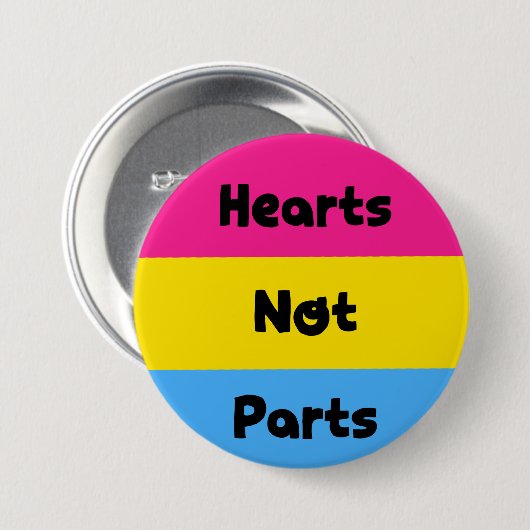 Hart zonder delen Pansexual Pride Button (Voorkant /achterkant)
