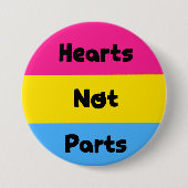 Hart zonder delen Pansexual Pride Button (Voorkant)