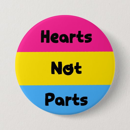 Hart zonder delen Pansexual Pride Button (Voorkant)