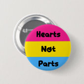 Hart zonder delen Pansexual Pride Button (Voorkant /achterkant)