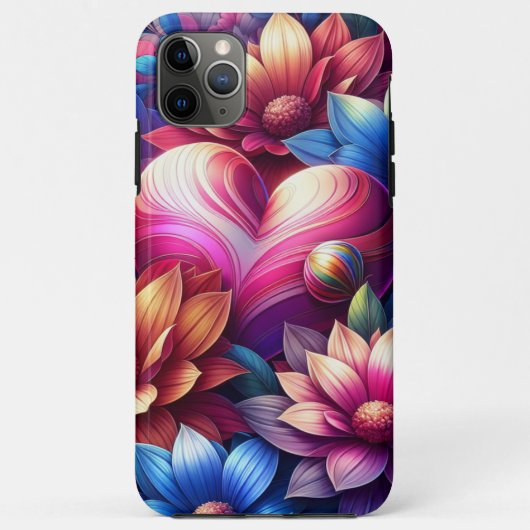 Hart & Zonnebloemen Telefoonhoesje Case-Mate iPhone Case (Achterkant)