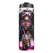 Hart Zonnebril Roze Luipaard Koffie Glam Thermosbeker (Voorkant)