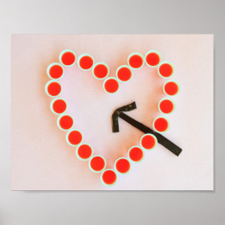 hart zonnebril waarde poster papier mat