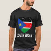 Hart Zuid-Soedan Vlag Mannen Vrouwen Kind Patriott T-shirt (Voorkant)