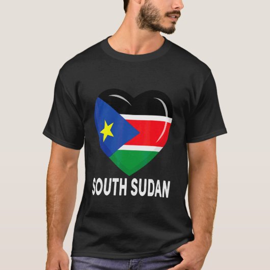 Hart Zuid-Soedan Vlag Mannen Vrouwen Kind Patriott T-shirt (Voorkant)
