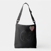 Hart - Zwart - Emo - Tote Crossbody Tas (Voorkant)