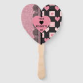 Hart zwart en roze Halloween Vrouwen Handwaaier (Voorkant)