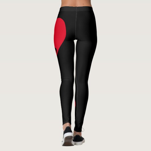 Hart - Zwart Rood - Emo - Gothic - Leggings (Achterkant)
