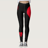 Hart - Zwart Rood - Emo - Gothic - Leggings (Voorkant)
