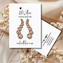 Hart zwart wit sieraden oorbel display kaart visitekaartje