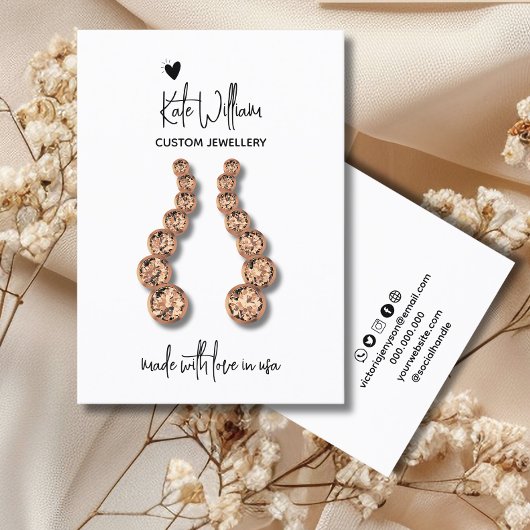 Hart zwart wit sieraden oorbel display kaart visitekaartje