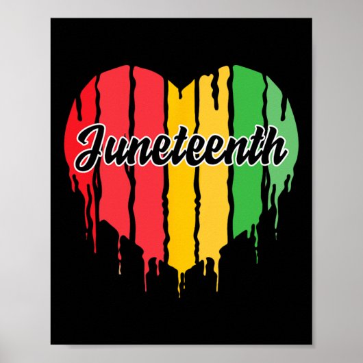 Hart Zwarte Geschiedenis Afro Amerikaanse Afrikaan Poster (Voorkant)