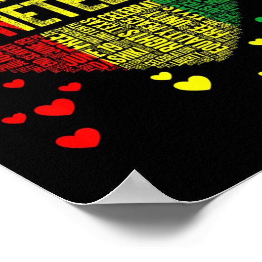 Hart Zwarte Geschiedenis Afro Amerikaanse Afrikaan Poster (Hoek)