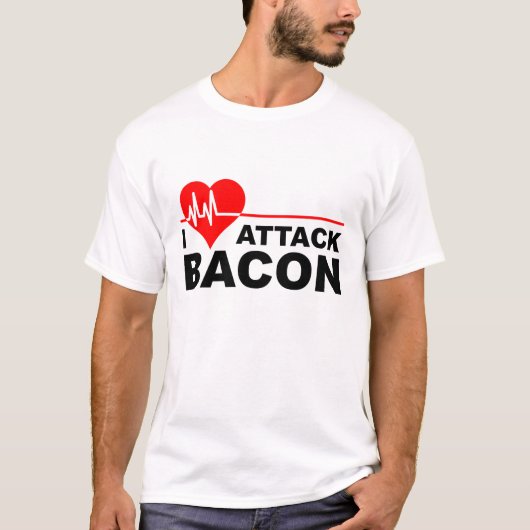 Hartaanval Bacon Funny T-shirt (Voorkant)