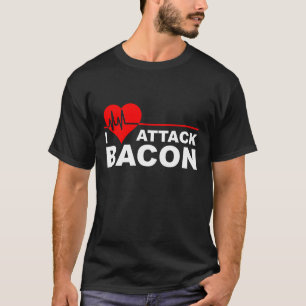 Hartaanval Bacon Grappige T-shirt zwart