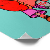 Hartaanval Funny Surreal Cartoon Poster (Hoek)