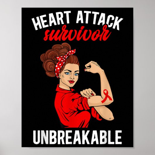 Hartaanval overlevende onbreekbare hartaanval AWA Poster (Voorkant)