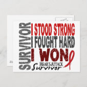 Hartaanval Overleving 4 Hartziekte Briefkaart (Voorkant / Achterkant)