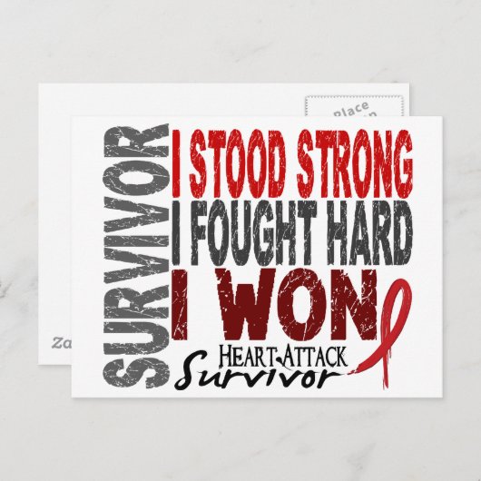Hartaanval Overleving 4 Hartziekte Briefkaart (Voorkant / Achterkant)
