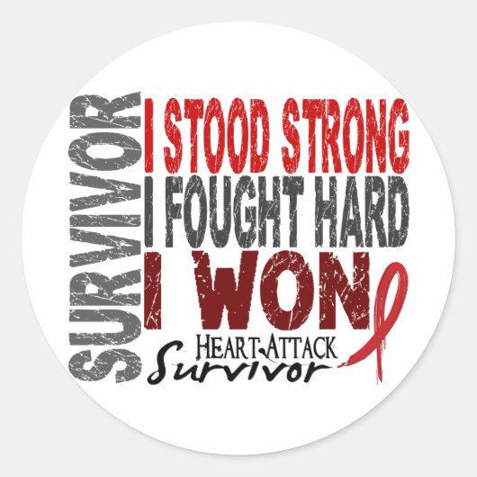 Hartaanval Overleving 4 Hartziekte Ronde Sticker (Voorkant)