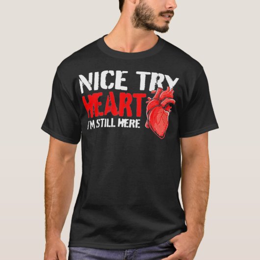 Hartaanval Survivor - Funny Open Heart Surgery B T-shirt (Voorkant)