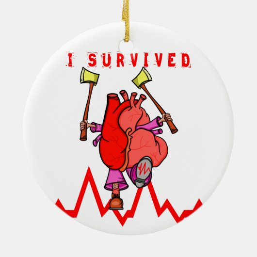 Hartaanval Survivor Keramisch Ornament (Achterkant)