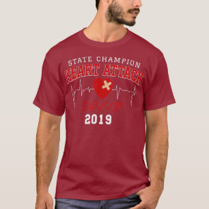 Hartaanval Survivor Red Art, hartslag Surroming T-shirt