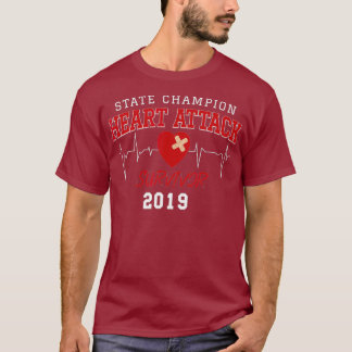 Hartaanval Survivor Red Art, hartslag Surroming T-shirt