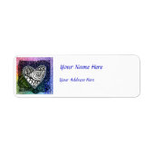 Hartadreslabel - Kleurrijk hart Etiket (Voorkant)